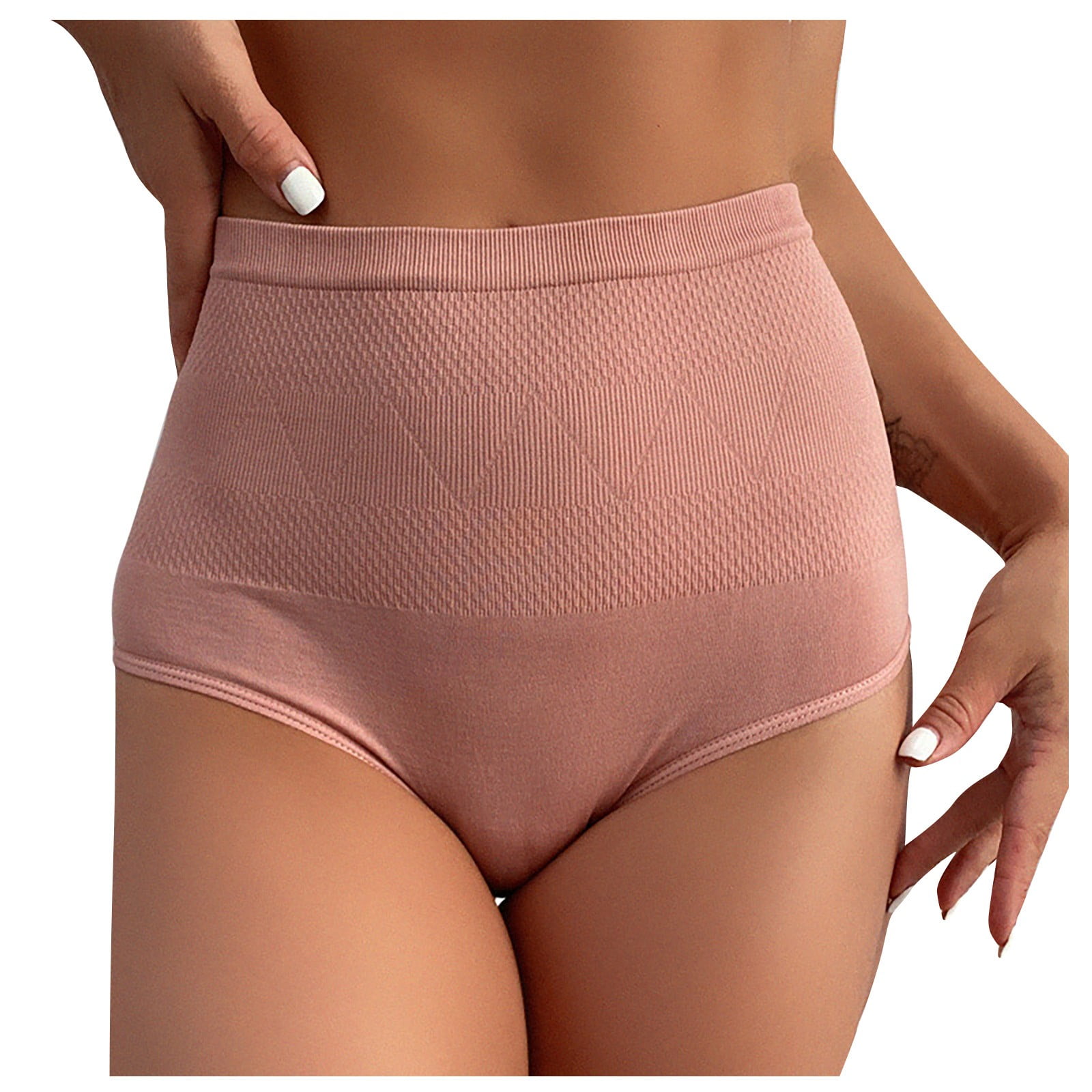 3pcs/pack Plus Size Women's High Waist Tummy Control Panties With  Cross-over Design