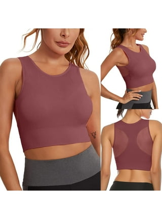 TIHLMK Sexy Bras Sports Bras for Women Sales Clearance Fashion Compression  Chest Binder Women Sleeveless Vest Solid Short Tank Tops Gray