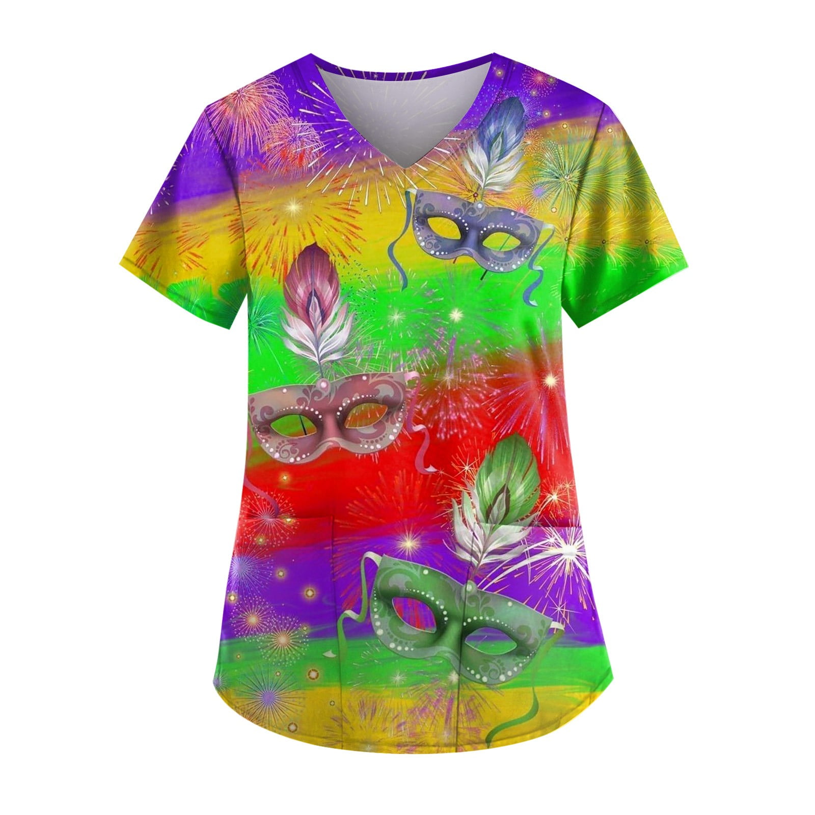 mardi gras v neck shirts