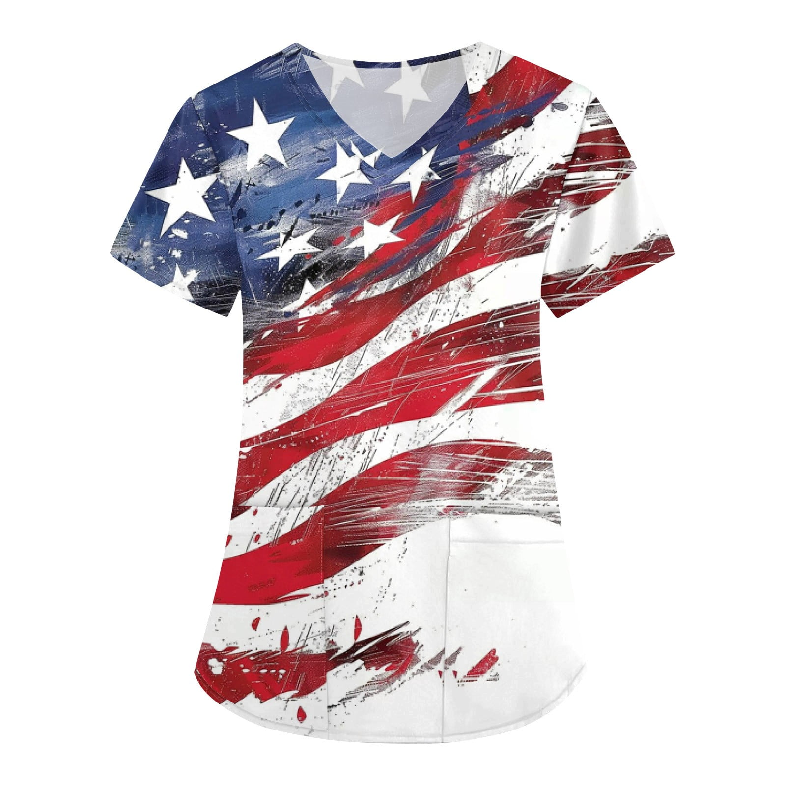 Women's American Flag Crop Top - Red White & Blue Patriotic Shirt, Sleeveless Casual Summer Top, Medium