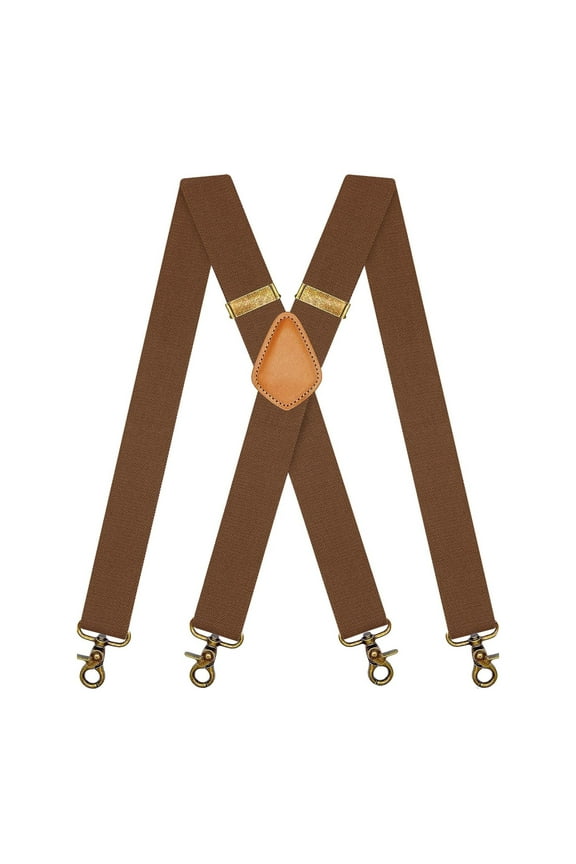 Brown Suspenders for Men with Swivel Hooks Work Suspenders Adult Wedding Casual Formal