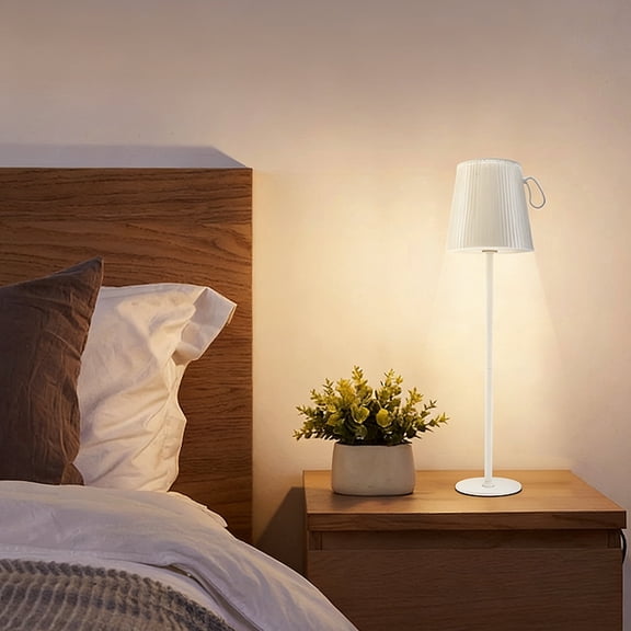 White Rechargeable Cordless Table Lamps for Bedroom Touch Lamps for Bedside Table Nightstand, LED Desk Light for Camping Light Battery Operated Touch Lamps for Bedside Table