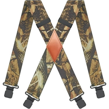 Qcwqmyl Suspenders for Men Heavy Duty,Men's Camouflage Suspenders with Clips – 2" Braces