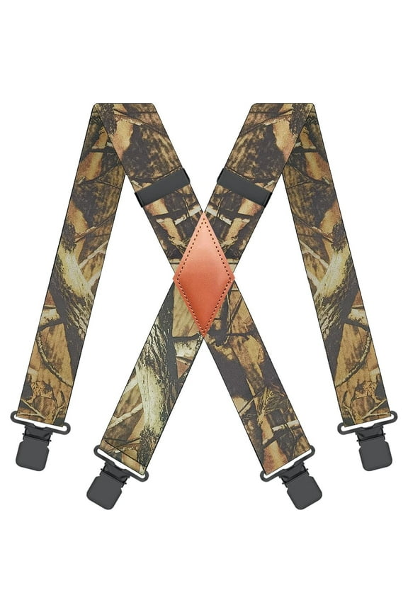 Suspenders for Men Heavy Duty,Men's Camouflage Suspenders with Clips – 2" Braces