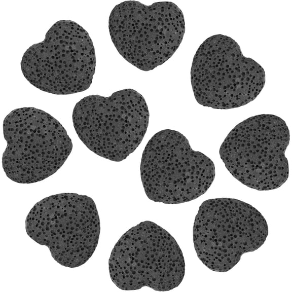 Qczoyp 10 Pcs Heart Shape Lava Rock Essential Oil Diffuser Stones, Natural Porous Black Lava Pocket Diffuser Stones, Portable Aromatherapy Rocks for Home Car Office Yoga SPA Sauna