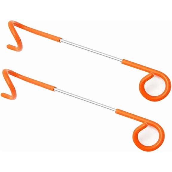 Qczoyp 2 PCS Wrap Around Bird Feeder Pole Add-On Hooks, 10.6 Inch Adjustable Feeder Arm with Anti-Slip Rubber Sleeve Hook for Outdoor Bird Feeder Garden Decor(Orange)
