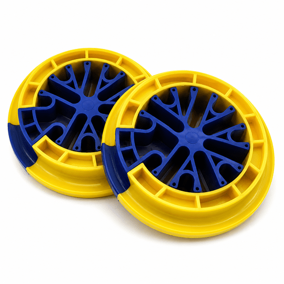 Qczoyp 2 Pack Detachable Snap-On Cable Comb Organizer Wheel, 4.72 Inch Cable Separator Tool for Electrician Network Electrical Cord Management(2 Pack Yellow-Blue)