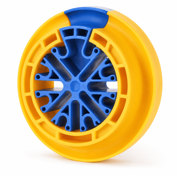 Qczoyp 2-Piece Snap-On Cable Comb Organizer Tool,Detachable Wire Management Sorting Disc, 4.72 Inch Plastic Cable Separator Wheel for Electrical Wires Network Cables Cord Arrangement(Yellow and blue)