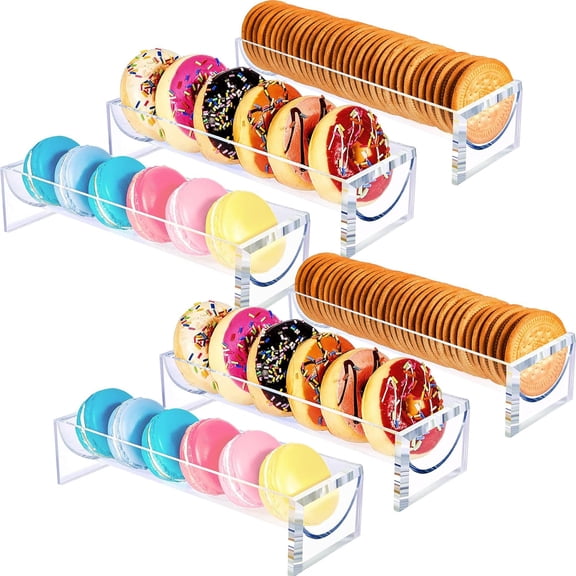 Qczoyp 6 Pcs Clear Cracker Tray for Serving Rectangular Cracker Holder for Serving Trays Clear Food Display Stands for Party Acrylic Crackers Dish Biscuit Stand Server for Home (U Shape)