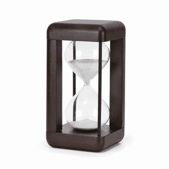 Qczoyp 60-Minute Hourglass Sand Timer, Wooden Frame Visual Timer with Clear Glass and Electroplated Metal Rods for Focus, Reading, Meditation, Study, Home Office and Desk Decor