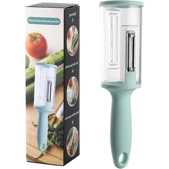 Qczoyp Multifunctional Peeler with Storage Box The Ultimate Solution for Peeling Vegetables, Fruits, and Scaling Fish Without the Mess! Keep Your Kitchen Immaculate with this Clever 2-in-1 Gadget!