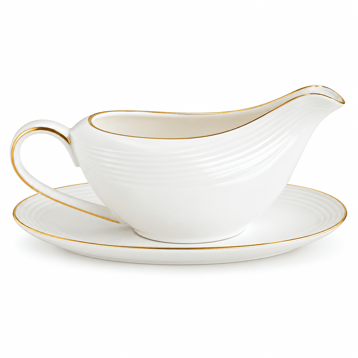 Qczoyp Porcelain Gravy Boat with Saucer, Ceramic Sauce Pitcher with ...