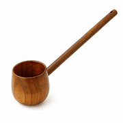 Qczoyp Wooden Water Ladle, Long Handle Natural Wood Dipper Scoop with Hanging Hole, Reusable Water Scoop for Kitchen, Tea Ceremony, Bath, Plant Watering and Household Use