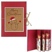 Qdahuk Christmas Gift Card Book 5 Slot Money Envelope Holder Snowman Card Organizer Booklet Christmas Decorations Gift Box Party Favors Family Holiday Gift Exchange Christmas Decor Supplies