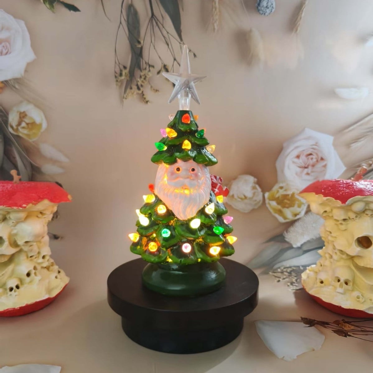 Qdahuk Lighted Tabletop Christmas Tree 11" Mini LED Night Light, Warm ...
