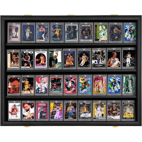 Qdiou 36 Baseball Card Display Case 1 Pack,Blck(33*26 in)