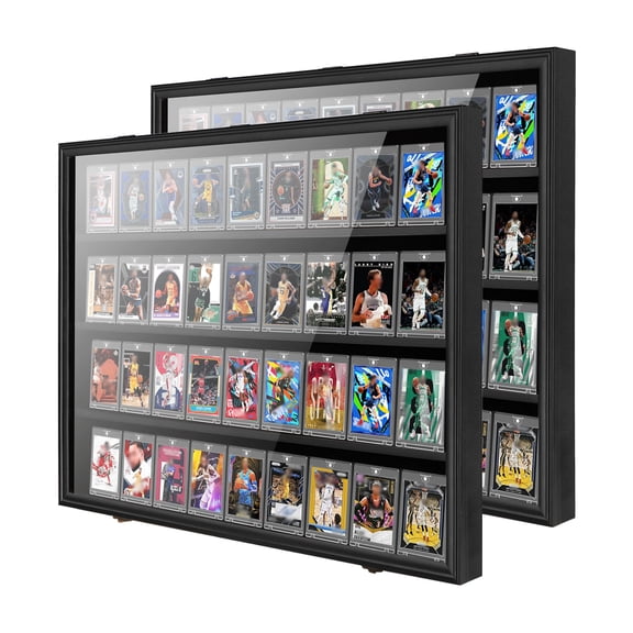 Qdiou 36 Baseball Card Display Case 2 Pack, Black(33*26 in)