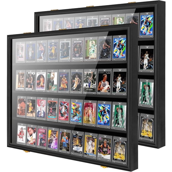 Qdiou 36 Baseball Card Display Case 2 Pack, Black(33*26 in)