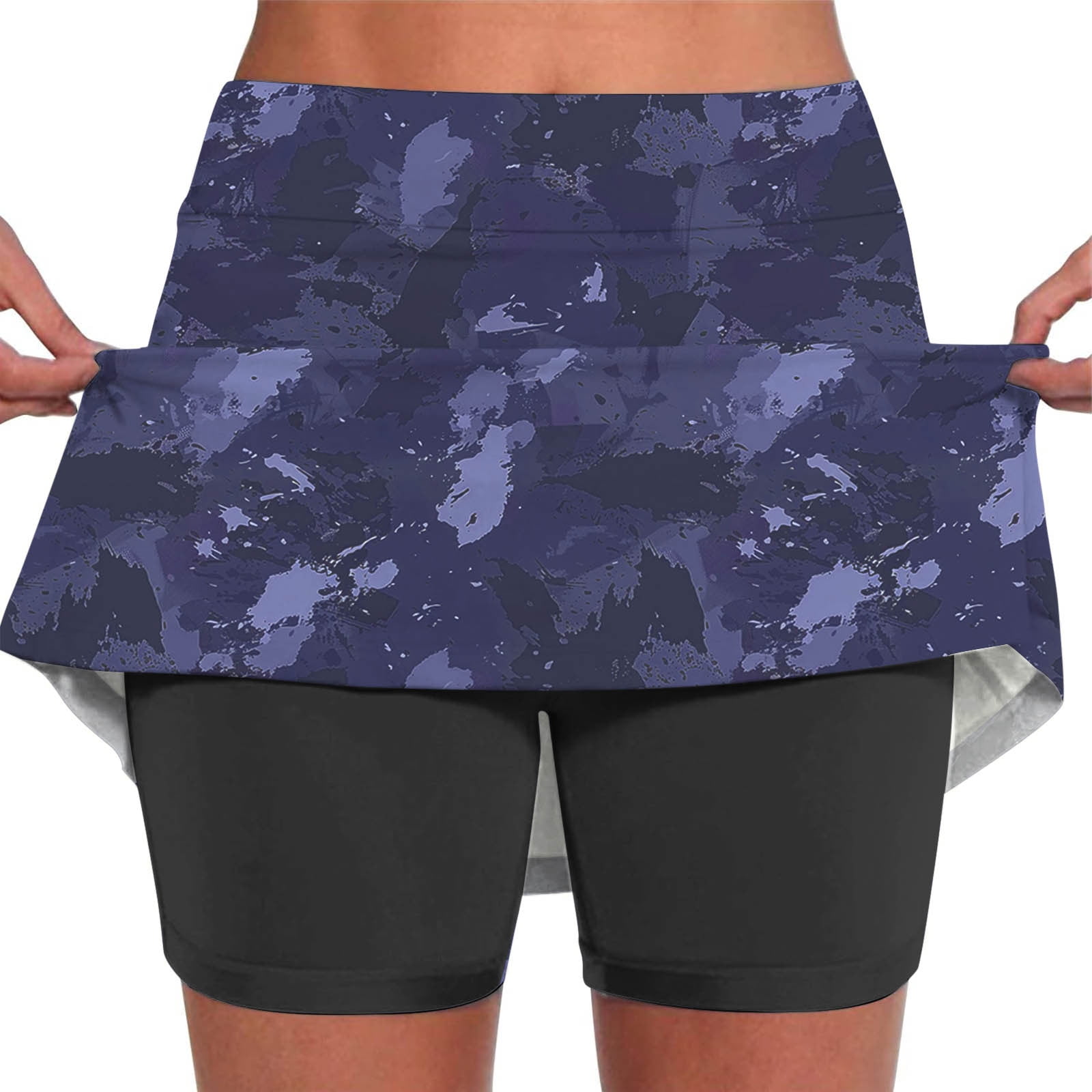 Qeaghou Athletic Skirt with Shorts Womens Golf Skirts Camo Printed