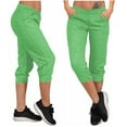 thumbnail image 1 of Qeaghou Capri Pants for Women Joggers Stretch Lightweight Sweatpants Summer Casual Drawstring Waisted Capris With Pockets S-3xl, 1 of 7