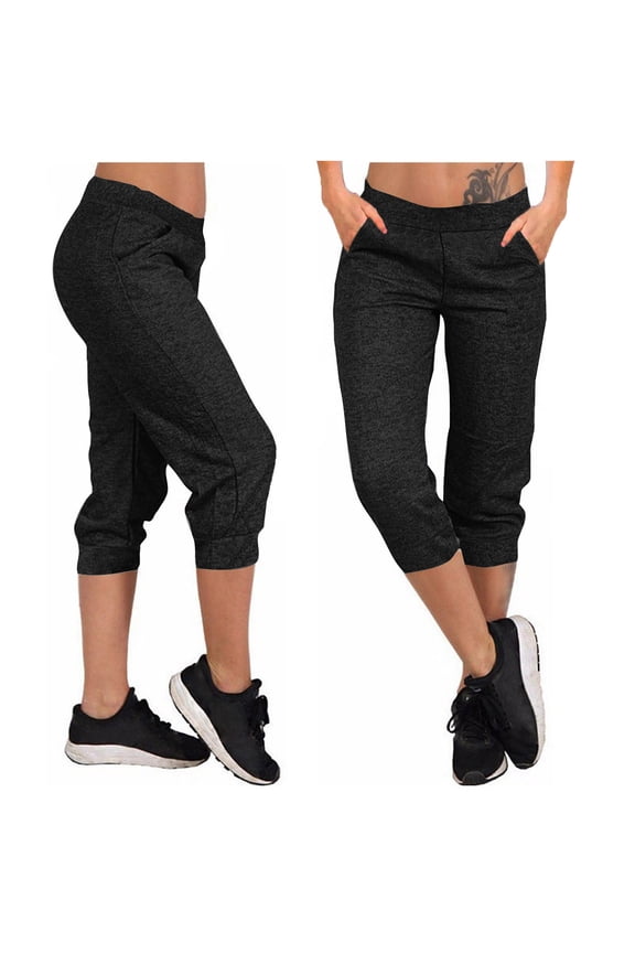 Capri Pants for Women Joggers Stretch Lightweight Sweatpants Summer Casual Drawstring Waisted Capris With Pockets S-3xl