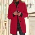 thumbnail image 1 of Qeaghou Deals Womens Wool Blend Coats Winter Lapel Collar Single Breasted Trench Coats Mid Length Warm Windproof Peacoats Outwear, 1 of 7