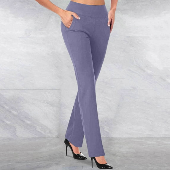 Qeaghou Dress Pants for Women Work Business Casual Pants Tummy Control Office Straight Leg Trousers High Waisted Ladies Slacks Friday Deals 2024