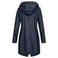 thumbnail image 1 of Qeaghou Flash Deals Waterproof Jackets for Women Lightweight Outdoor Hooded Rain Jacket Fall Zip Up Long Windbreaker Trench Coats, 1 of 4