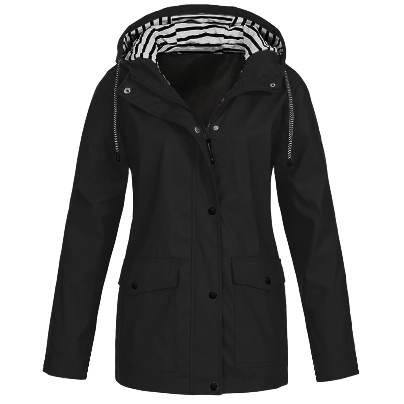 Fall Waterproof Qeaghou Flash Deals Womens Rain Coat Waterproof Active Outdoor Rain ...