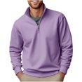 thumbnail image 1 of Qeaghou Men's Quarter Zip Up Pullover Long Sleeve Casual Fashion Sweatshirt Slim Fit Mock Neck Sweaters With Pockets Deals, 1 of 6