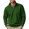 thumbnail image 1 of Qeaghou Men's Quarter Zip Up Pullover Long Sleeve Casual Fashion Sweatshirt Slim Fit Mock Neck Sweaters With Pockets, 1 of 6