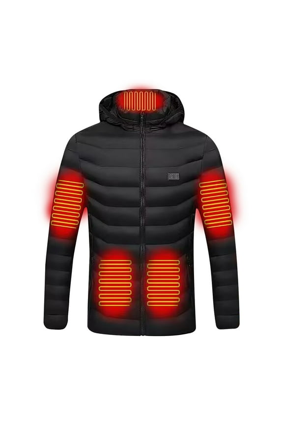 Mens Heated Jackets Waterproof Hooded Lightweight Warm Heated Coat 11 Heating Zones USB Rechargeable Soft Shell Heated Jacket Sales