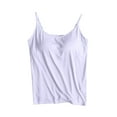 thumbnail image 1 of Qeaghou Padded Camisole with Built in Bra, Shelf Bra Tank Tops for Women Plus Size Summer Solid Basic Cami Tops Yoga Vests, 1 of 7