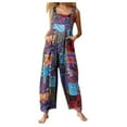 thumbnail image 1 of Qeaghou Womens Bib Overalls Casual Wide Leg Jumpsuits Summer Loose Comfy Rompers Jumpers Sleeveless Straps With Pockets Outfits, 1 of 7