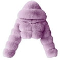 thumbnail image 1 of Qeaghou Womens Faux Fur Coat Trendy Zip Up Cropped Teddy Jackets Long Sleeve Fuzzy Fluffy Warm Short Winter Coats with Hood, 1 of 6