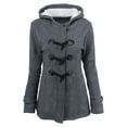 thumbnail image 1 of Qeaghou Womens Winter Jackets Thicken Warm Hooded Coats Plus Size Long Sleeve Button Down Heavyweight Cardigans Jacket, 1 of 6
