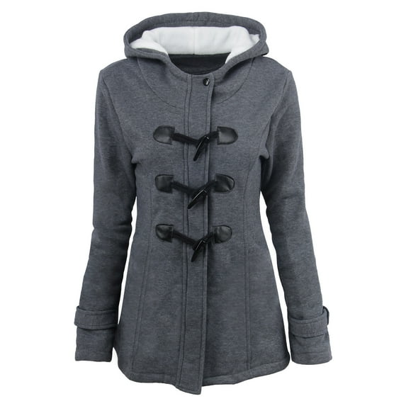 Qeaghou Womens Winter Jackets Thicken Warm Hooded Coats Plus Size Long Sleeve Button Down Heavyweight Cardigans Jacket