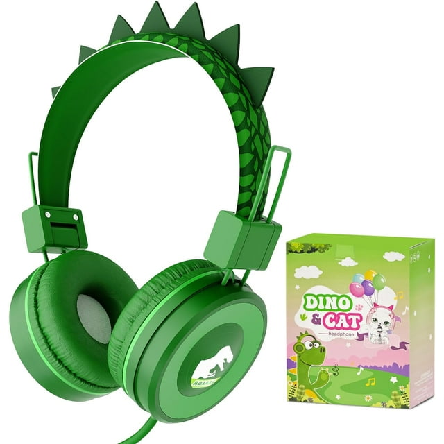 QearFun Dinosaur Headphones for Boys Kids for School,Kids Wired
