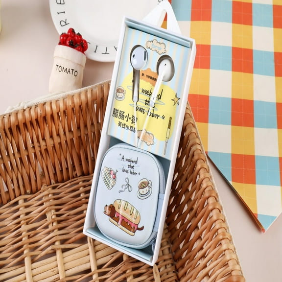 QearFun Puppy Earbuds for Kids in-Ear Headphones,Kid Cable Wired Earbud,Earphone with Microphone and Lovely Earphones Storage Case,Ideal Gifts for School Girls and Boys (Blue)