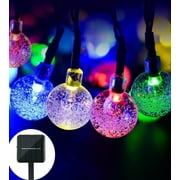 Qedertek Christmas Solar lights Garden String Lights Globe Outdoor Lights 19.7ft 30 LED Fairy Bubble Crystal Ball Lights for ,Yard