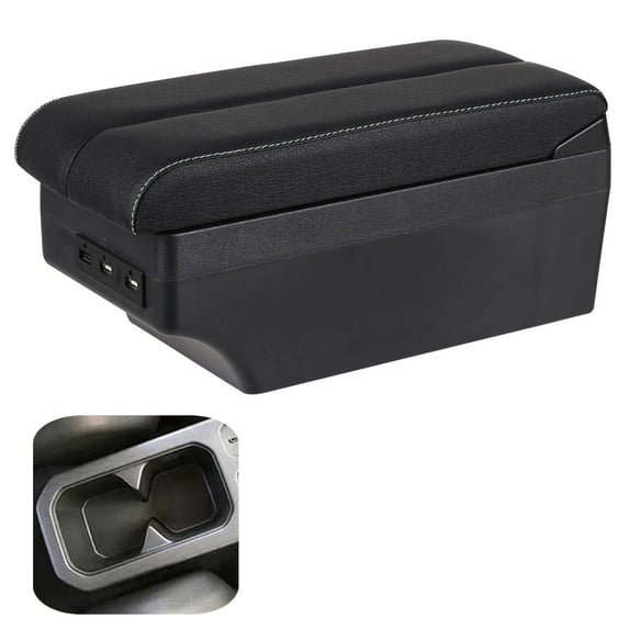 Qeeadeea Armrest Box For Suzuki Jimny 2018-2024 Car Interior Center Consoles Storage Box Arm Rest Organizer With USB Ports-Gray Line Large 7 USB