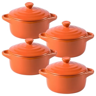 ALELION Small French Onion Soup Bowls, 18 OZ Soup Crocks with  Double Handles and Glass Lids, Oven Safe Soup Bowls for Stew Chili Cheese  Pot Pie Casseroles, Set of 4