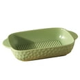 thumbnail image 1 of Qeeadeea Ceramic Baking Dish With Handles, Rectangular Lasagna Pan, Casserole Dish, Microwave And Oven Safe.-green-700ml / 24oz, 1 of 7