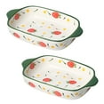 thumbnail image 1 of Qeeadeea Ceramic Baking Dishes For Oven, set of 2, 0.6 Quart Lasagna Pan Deep, Vintage Ceramic Bakeware, Baking Pan-green-22x14x4cm, 1 of 8