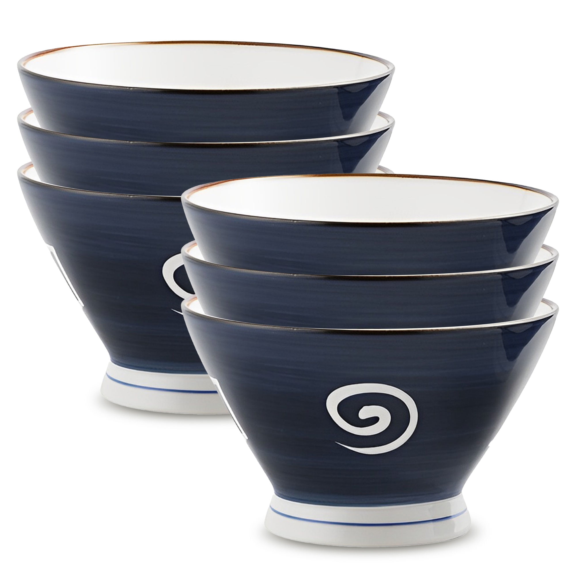 Ava Nord Ceramic Cereal Bowls Set Of 4 - 21oz Stoneware, Microwave & Dishwasher Safe, Terracotta/Reactive Glaze