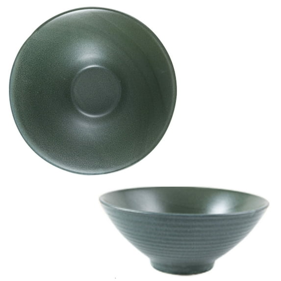Qeeadeea Ceramic Ramen Bowls Set Of 2, Colorful Large Soup Bowls, Pasta Salad Bowls Large Serving Bowls Porcelain-dark green-1000ml 35oz