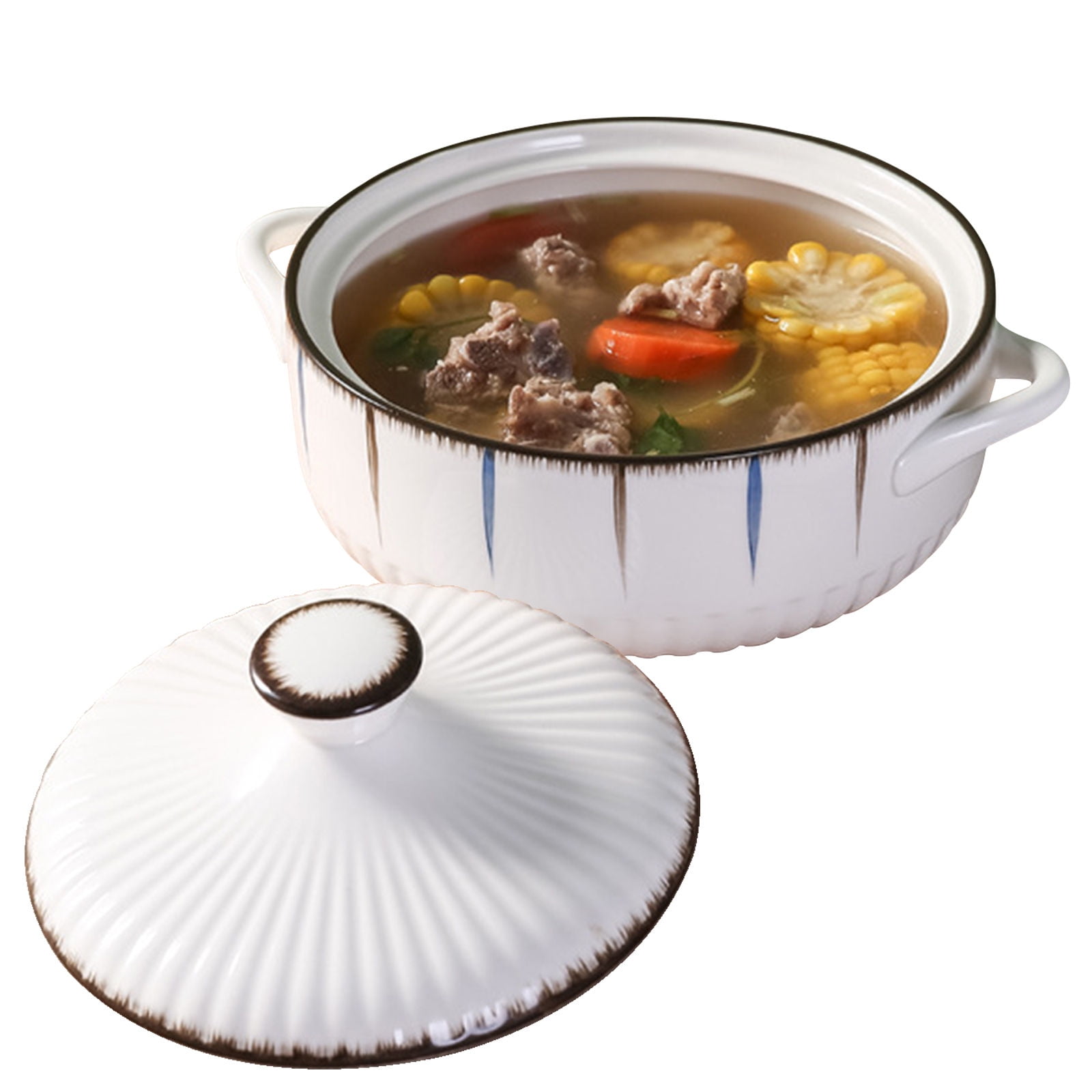 Qeeadeea Ceramic Round Casserole Dishes With Lids Oven Proof, Ceramic