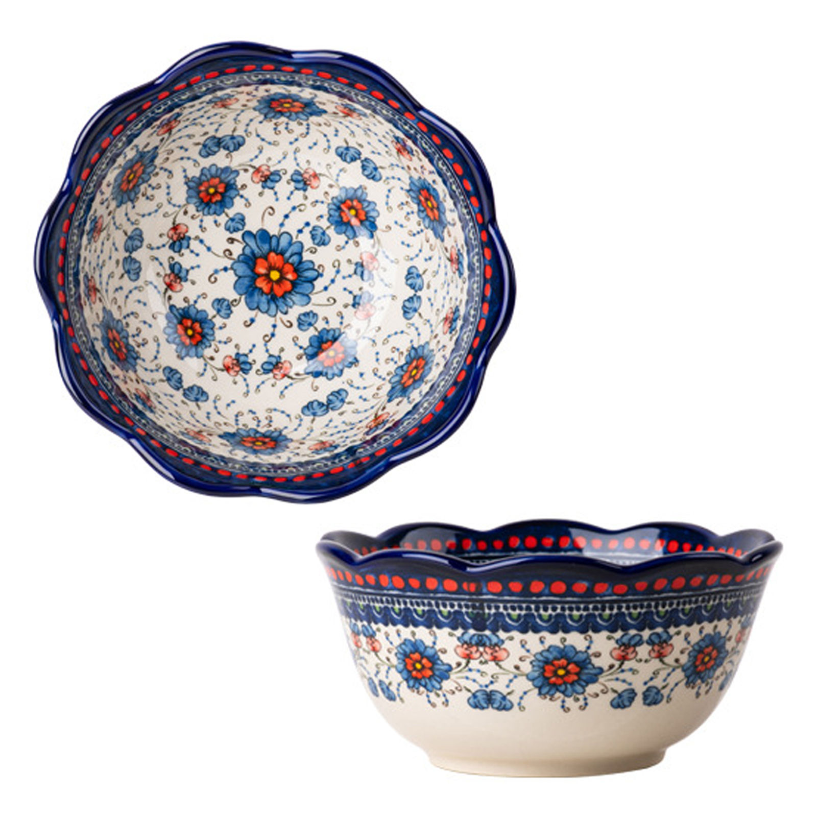 Qeeadeea Colorful Ceramic Ramen Bowls Set Of 2, 6inch Porcelain Soup