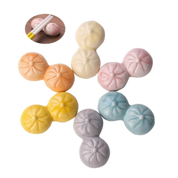 Qeeadeea/Cute Ceramic Chopstick Holders, Little Color Steamed Bun Chopstick Rests, Dinner Chopstick Stand For Home Decoration, Restaurant, Table Decoration-orange-5x2.5x1.6cm