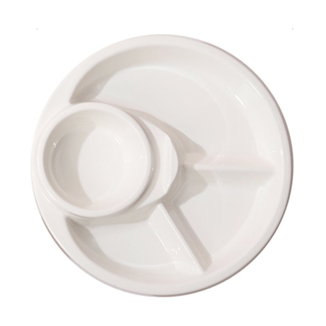 Qeeadeea/ Fruit Pattern Portion Control Plates, 8 Inch Divided Plates